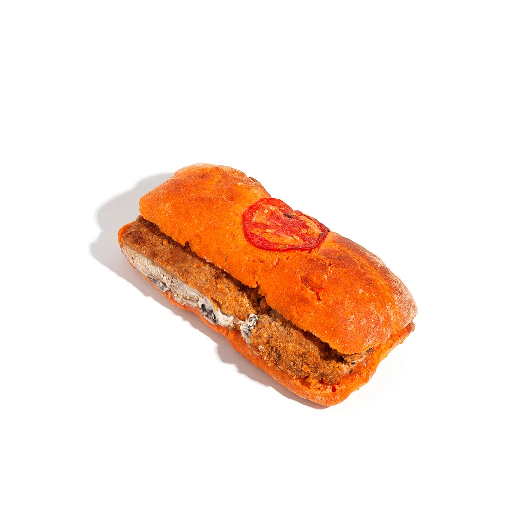 شنیسل بوقلمون با چاباتا گوجه